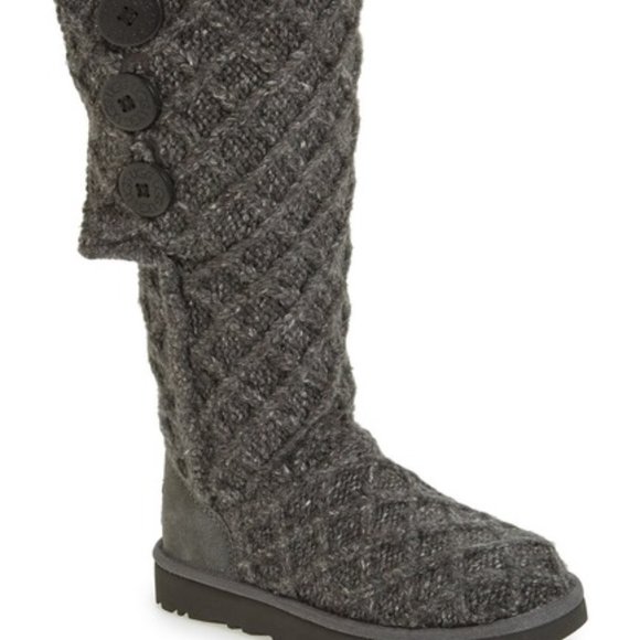 UGG Lattice Cardy Charcoal Boots - Picture 6 of 7